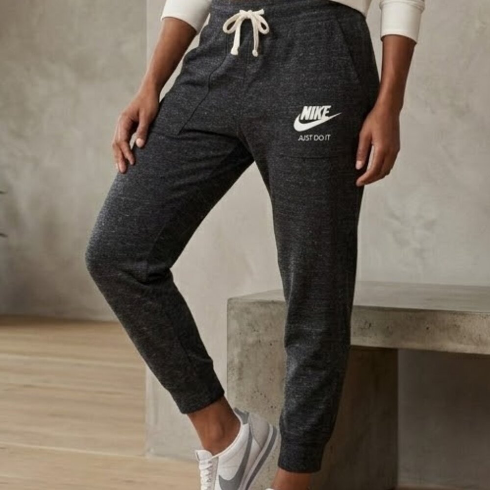 Athletic Gym Nike Charcoal Gray Organic Cotton Blend Joggers Size S Small